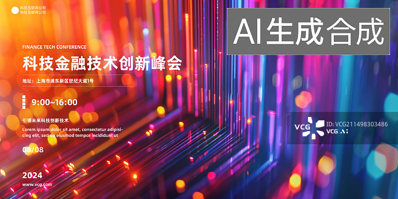 【AI数字艺术】科技金融技术创新峰会活动模板图片素材