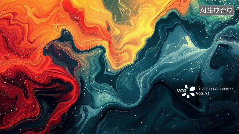 【AI数字艺术】五彩斑斓的大理石纹理图片素材