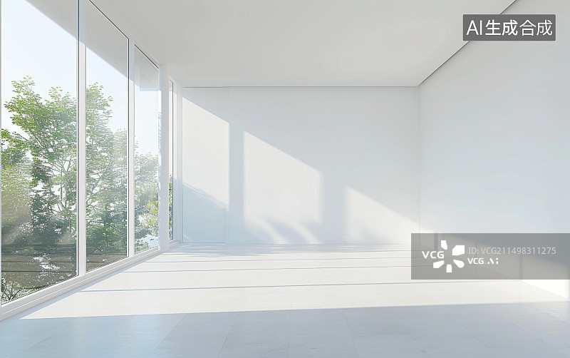 【AI数字艺术】白色干净的房间图片素材