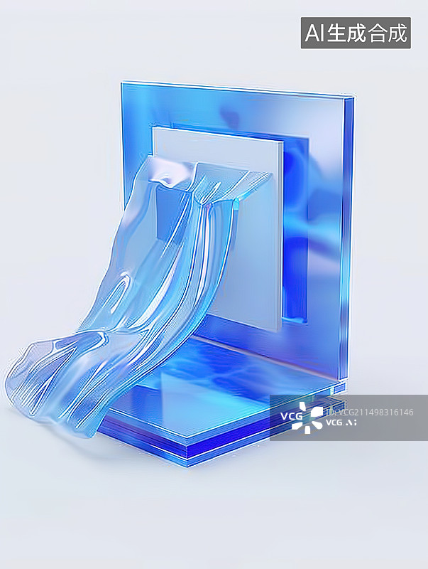 【AI数字艺术】白色背景下蓝色钱包的特写镜头图片素材