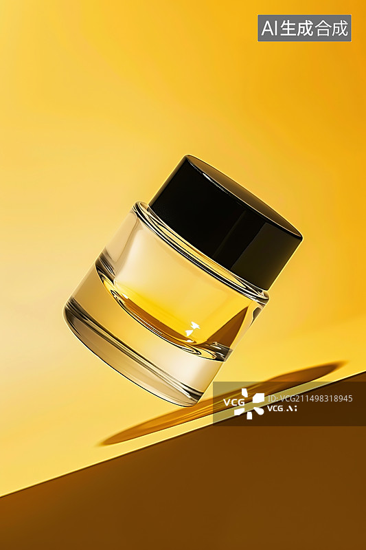 【AI数字艺术】黄色背景下的金手镯特写图片素材