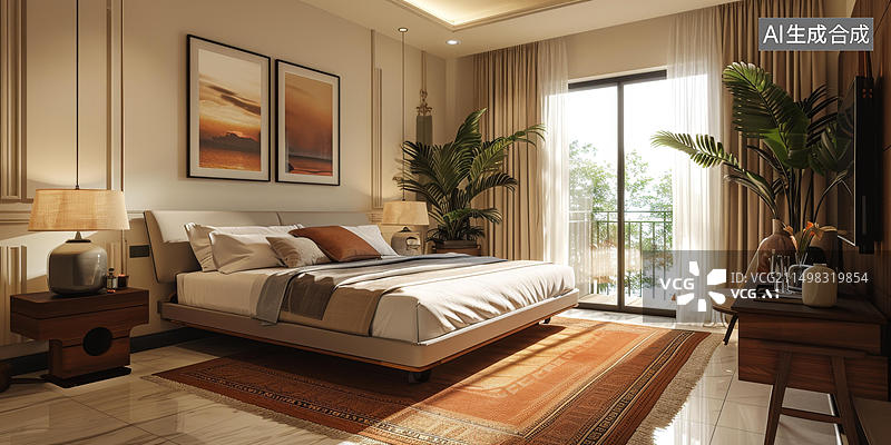 【AI数字艺术】卧室图片素材