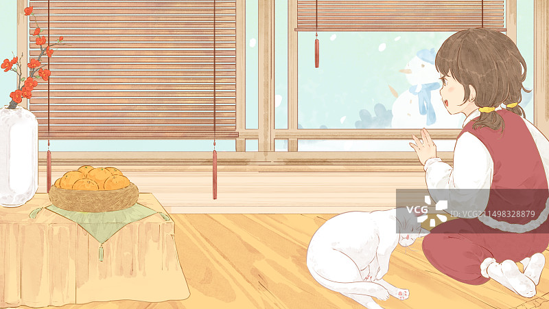 中国风小雪二十四节气冬天插画图片素材