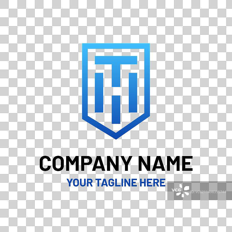 HT盾牌字母首字母组合logo图片素材