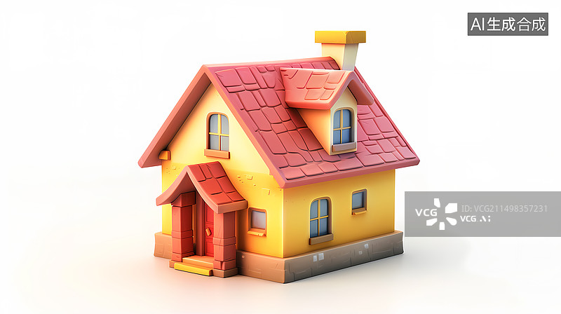 【AI数字艺术】3D卡通房屋图片素材