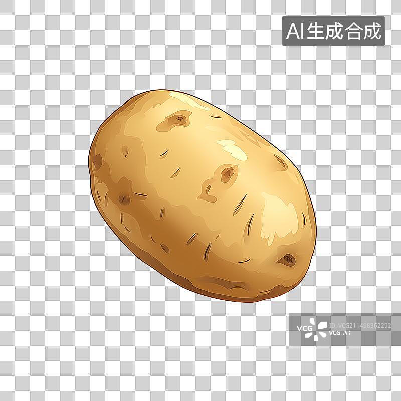 【AI数字艺术】一个土豆蔬菜3D插画素材图片素材