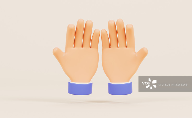 卡通一双手3D插画图片素材