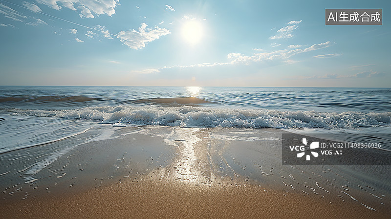【AI数字艺术】海岸海滩日出日落美景图片素材