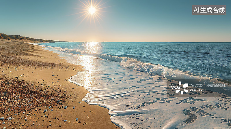 【AI数字艺术】海岸海滩日出日落美景图片素材