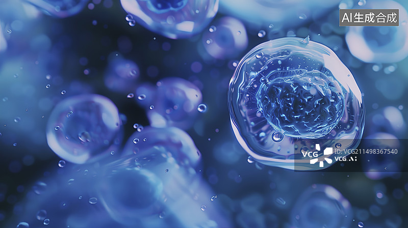 【AI数字艺术】3D渲染细胞细胞核图片素材