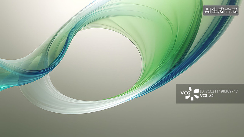 【AI数字艺术】简约设计蓝绿波浪形背景图片素材