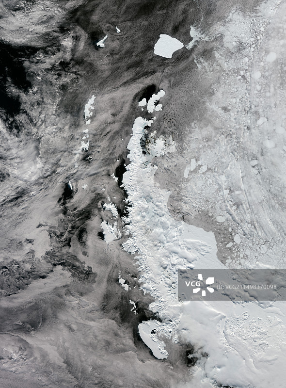 南极半岛景观卫星图像图片素材