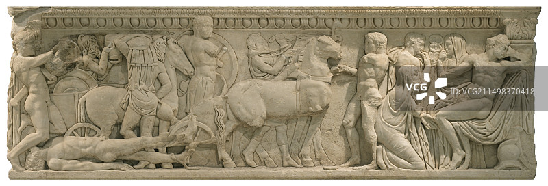 《伊利亚特》墓地壁带场景图片素材