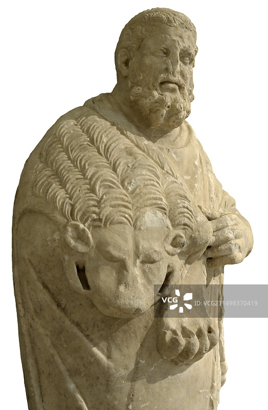 身披狮子皮的老年赫拉克勒斯图片素材