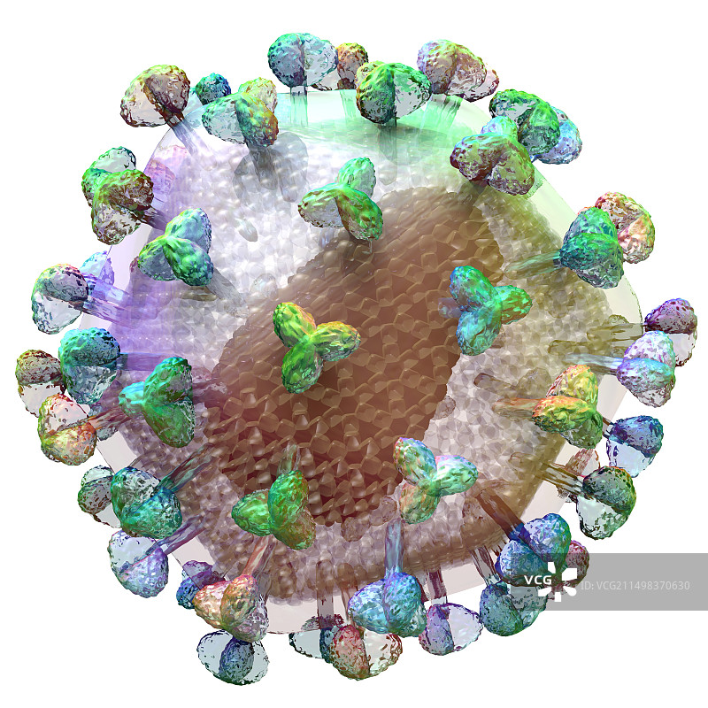 艾滋病毒颗粒，插图图片素材