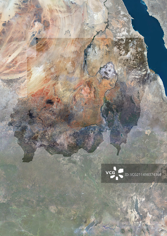 苏丹卫星图像图片素材