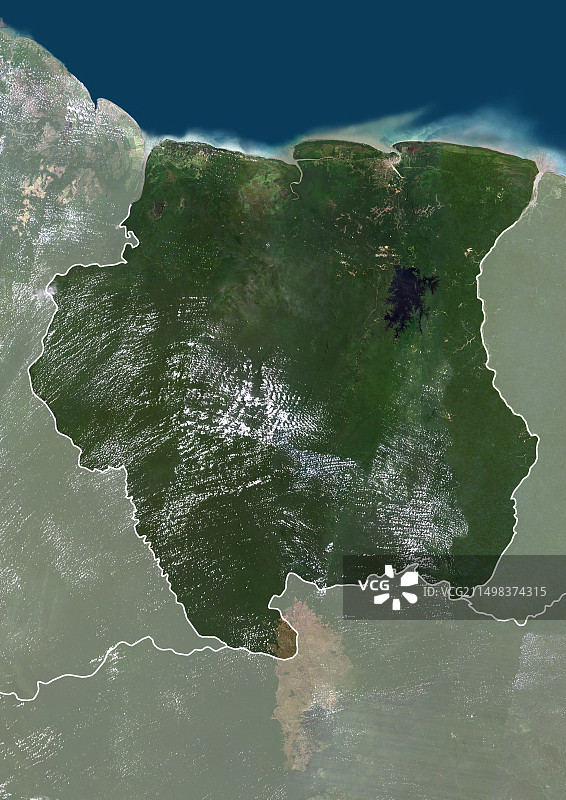 苏里南卫星图像图片素材