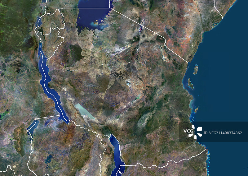 坦桑尼亚卫星图像图片素材