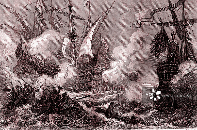 勒班陀战役插图图片素材