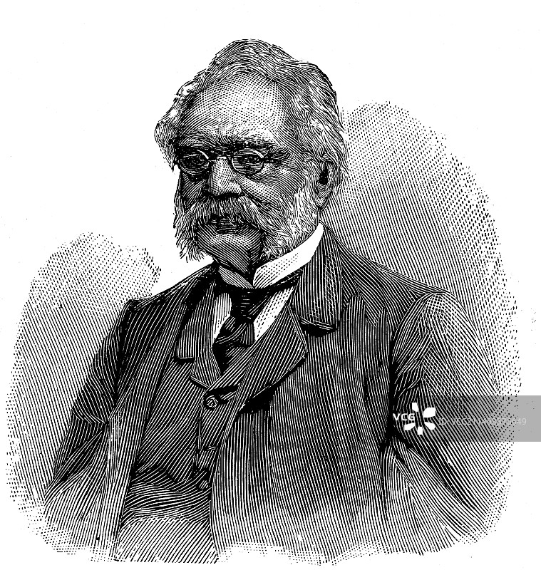 德国工业家恩斯特·维尔纳·西门子插图图片素材