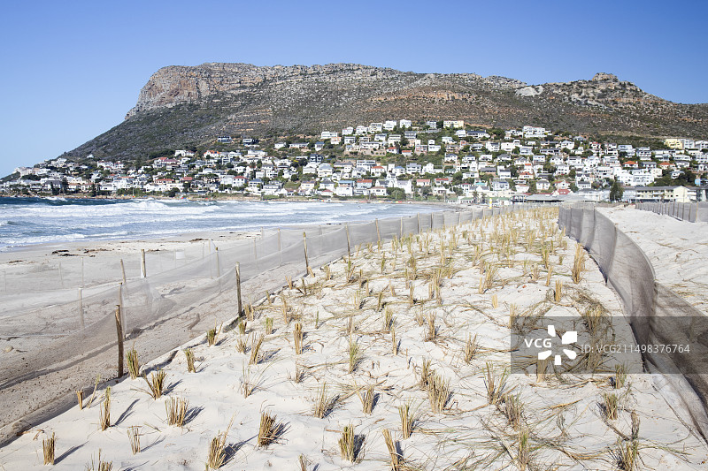 为了防止洪水而被改造的海沙丘图片素材