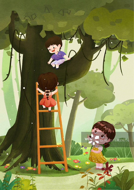 爬梯子图片素材