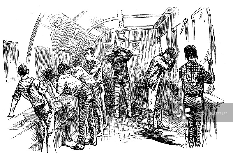 19世纪英国移民船插图图片素材