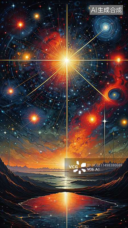 【AI数字艺术】曼德勃罗集风格背景插画图片素材