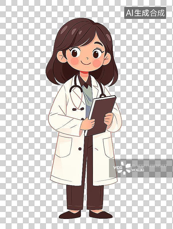 【AI数字艺术】女医生贴图插画图片素材