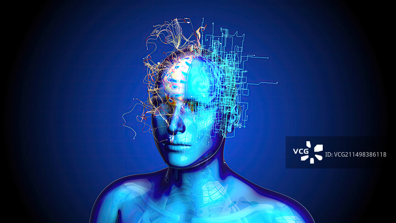 赛博格，概念插图图片素材