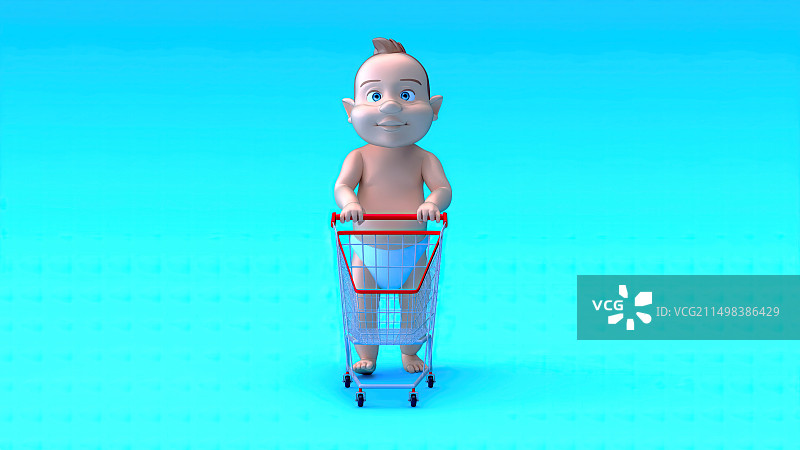 婴儿购物插画图片素材