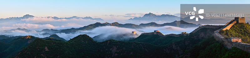 金山岭长城云海晨光图片素材