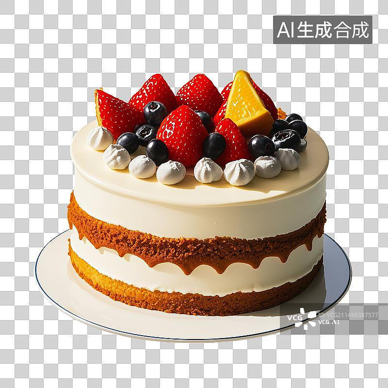 【AI数字艺术】草莓蛋糕图片素材