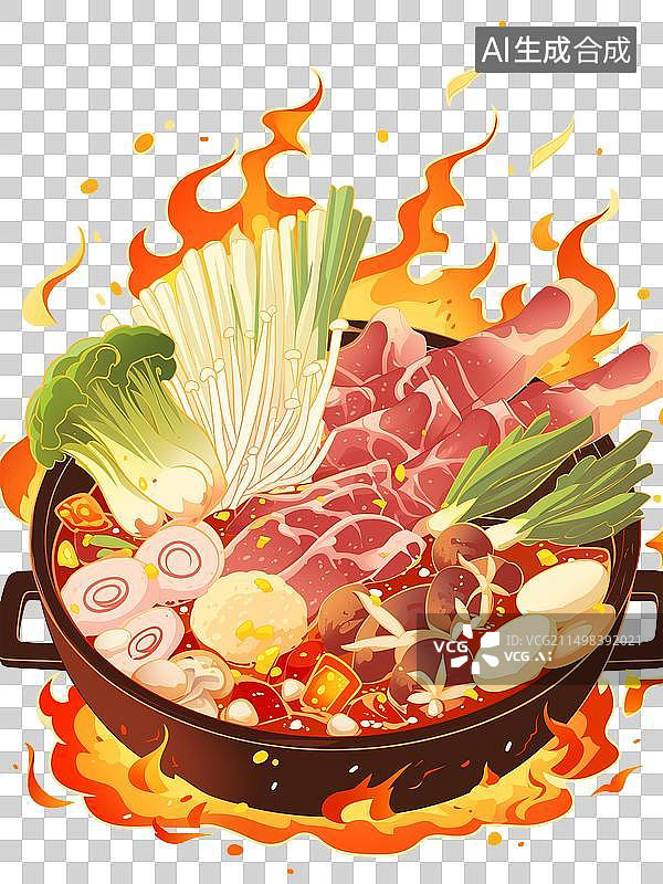 【AI数字艺术】火锅插画免抠元素图片素材