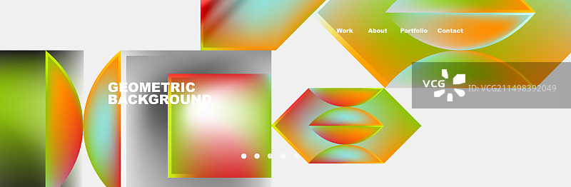 彩色渐变抽象几何形状图片素材