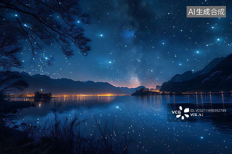 【AI数字艺术】夜景星空图片素材