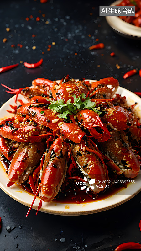 【AI数字艺术】麻辣蒜蓉小龙虾图片素材