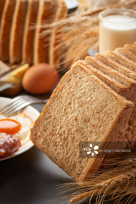 全麦切片面包，吐司图片素材