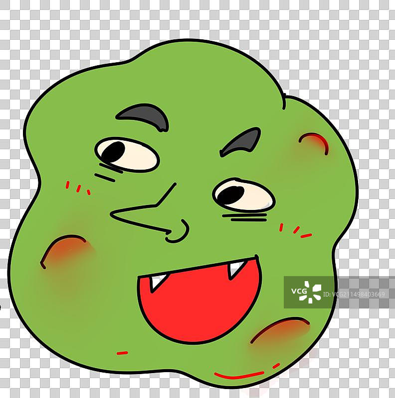 疾病，鬼脸，病毒，肿瘤，描边风格简笔画设计元素图片素材