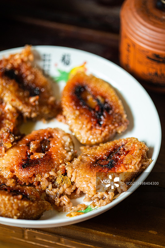 煎粽子煎肉粽图片素材