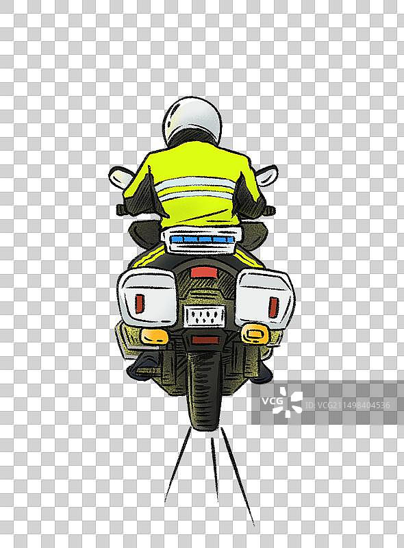 行驶中铁骑的背影图片素材