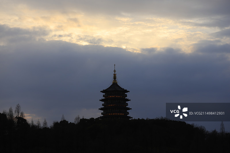 雷锋夕照图片素材