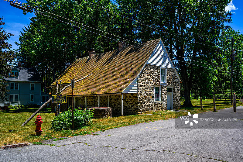 纽约州新帕尔茨市的历史悠久的胡格诺特街图片素材