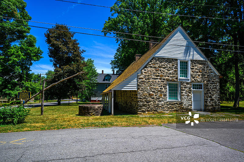 纽约州新帕尔茨市的历史悠久的胡格诺特街图片素材
