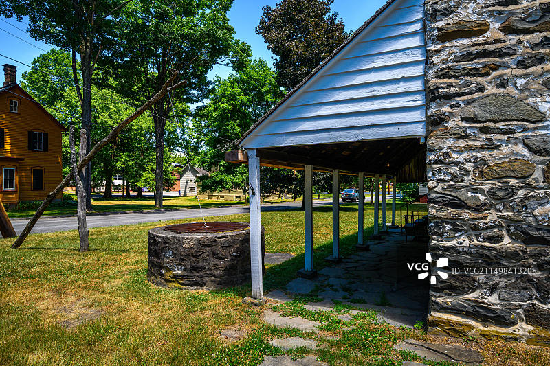 纽约州新帕尔茨市的历史悠久的胡格诺特街图片素材