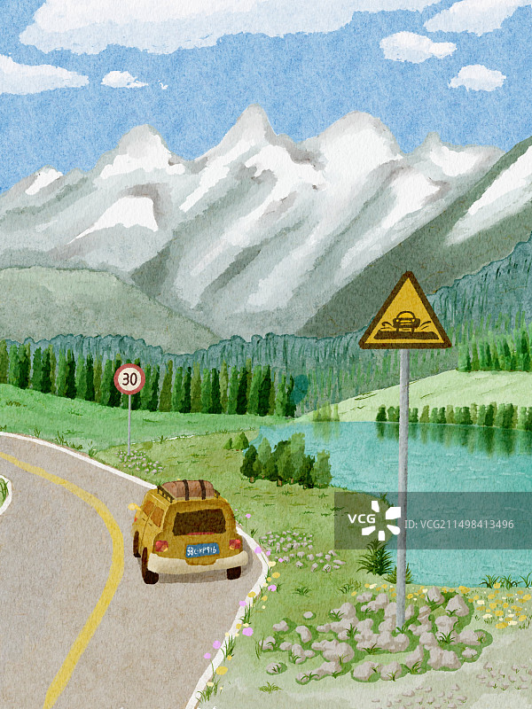 治愈系插画背景图片素材