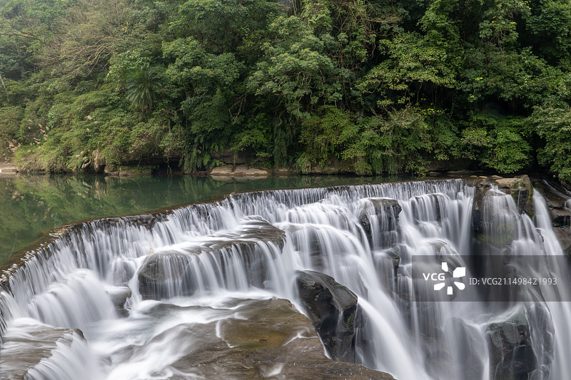 台湾省新北市十分瀑布，十分车站图片素材