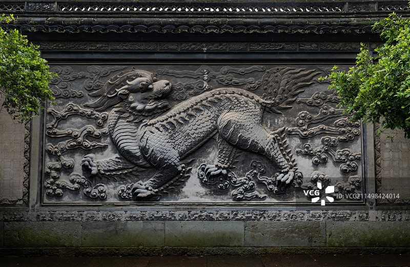 宁波天一阁獬豸影壁图片素材