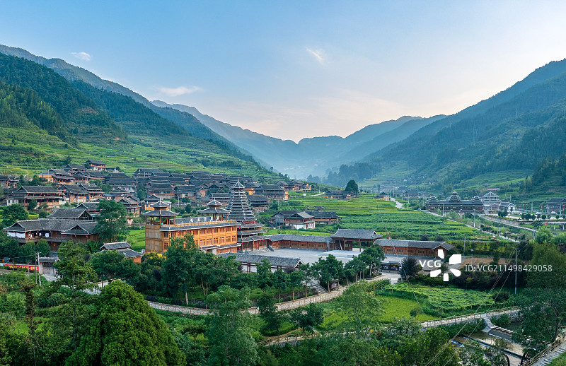 邵阳长安营镇大寨村苗族美丽风光图片素材