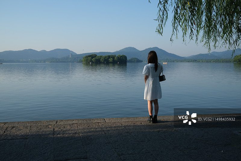杭州西湖公园湖面图片素材
